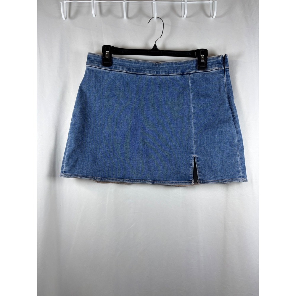 American Eagle High-Rise Mini Denim Skirt Medium Wash Next Level Stretch Size 10